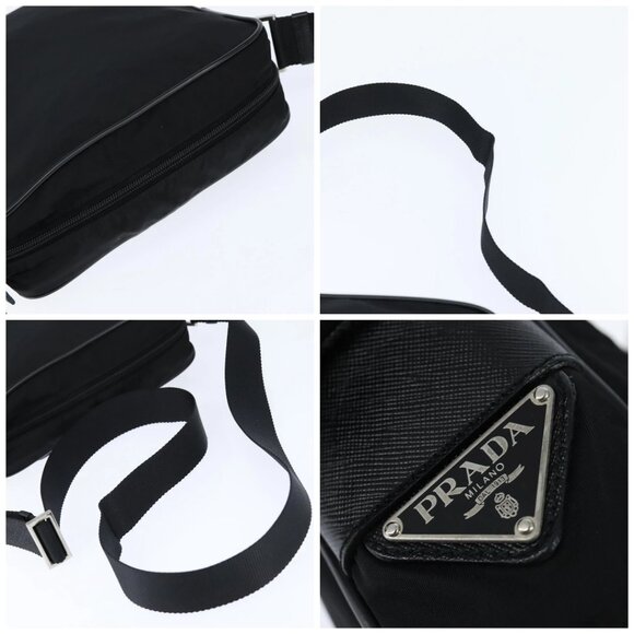 PRADA Shoulder Bag Nylon Black Silver Auth am9554 - Picture 15 of 16
